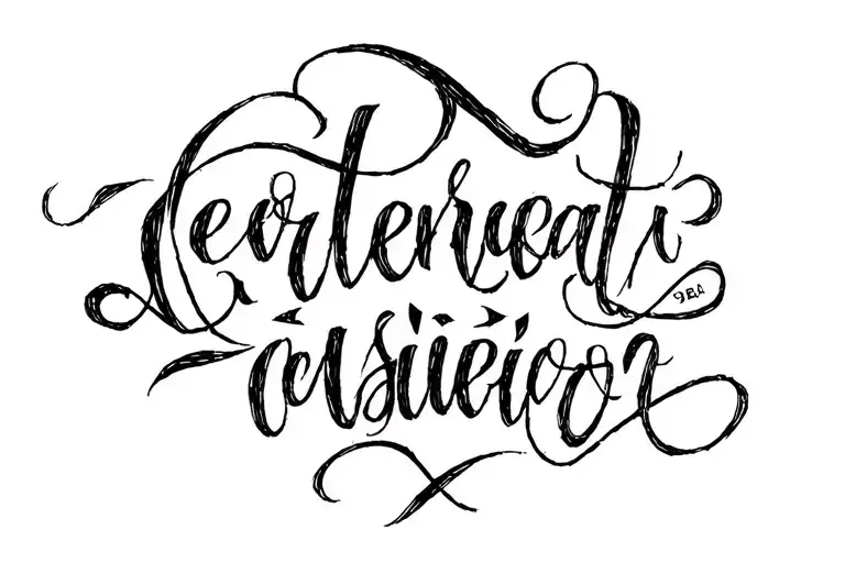 saying in Spanish calligraphy style tattoo design idea