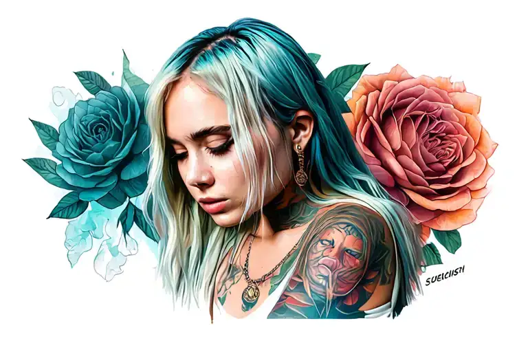 Billie Eilish collaborating tattoo design idea
