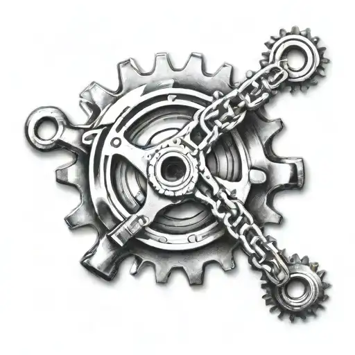 motorcycle wheel sprocket chain tattoo design idea