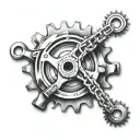 motorcycle wheel sprocket chain tattoo design idea
