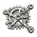 motorcycle wheel sprocket chain tattoo design idea