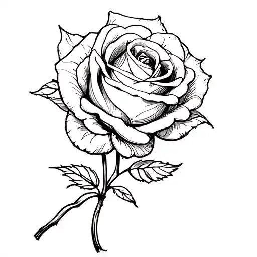 Black rose tattoo design idea