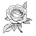 Black rose tattoo design idea