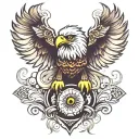 eagle knife eye tattoo design idea
