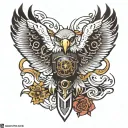 eagle knife eye tattoo design idea