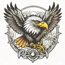 eagle knife eye tattoo design idea