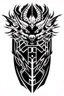 mythical creature by blending the Japanese word for Dragon (Ryū - pronounced somewhat like "Roo" or "Rou") with the conc tattoo design idea