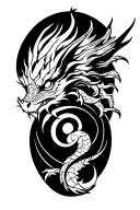 mythical creature by blending the Japanese word for Dragon (Ryū - pronounced somewhat like "Roo" or "Rou") with the conc tattoo design idea
