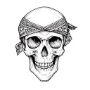 skull with bandana tattoo design idea