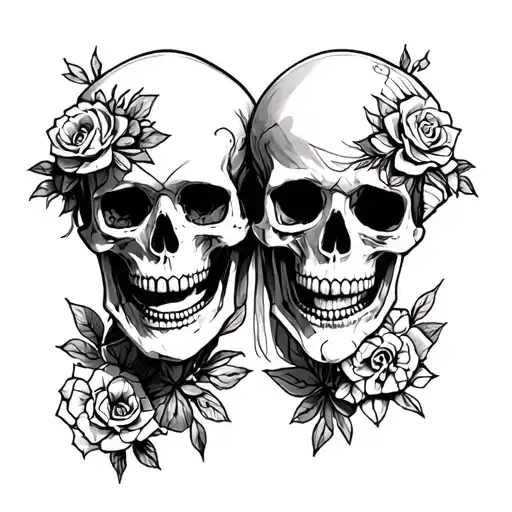 skull couple tattoos tattoo design idea