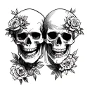 skull couple tattoos tattoo design idea
