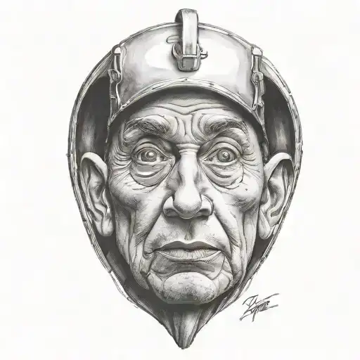 take off his ears and lips and replace his lips with an ear tattoo design idea