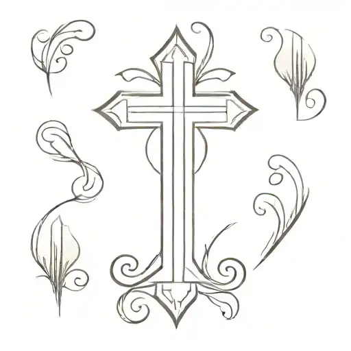 dildo, upside cross tattoo design idea