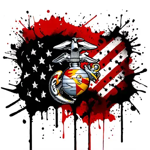 Marine Corps NCO Blood Stripe on blue pant leg with E5 rank insignia tattoo design idea