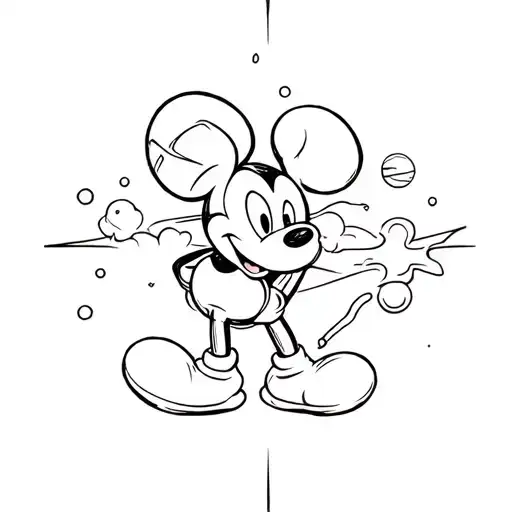mickey mouse space tattoo design idea