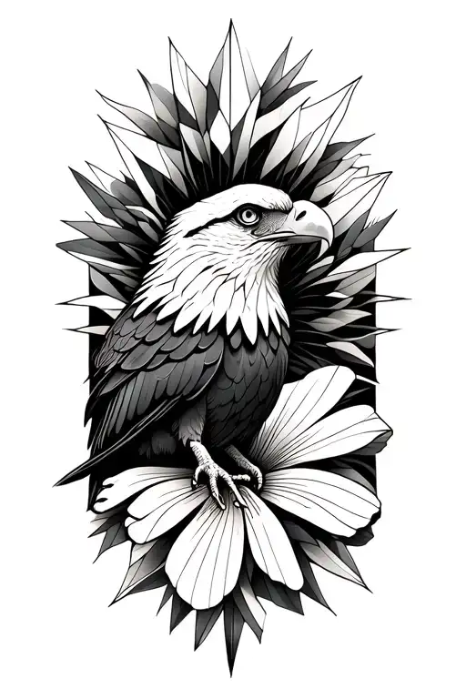 eagle poppy Hudson River tattoo design idea