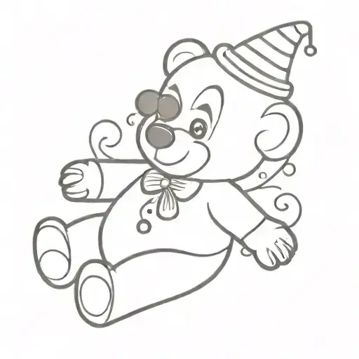 clown teddy bear tattoo design idea