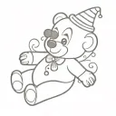 clown teddy bear tattoo design idea