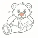 clown teddy bear tattoo design idea