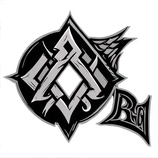 Nordic valknut with Ragnar written below tattoo design idea