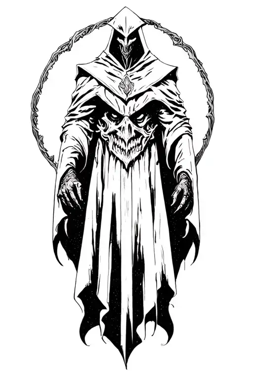 nazgul lord of the rings horror tattoo design idea