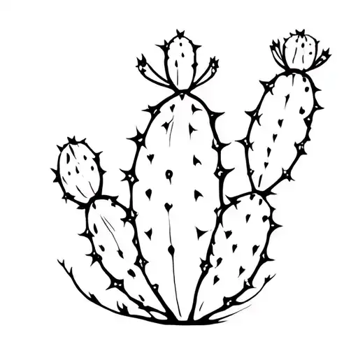 sicilian prickly pear cactus tattoo design idea