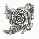geometric spiral pattern tattoo design idea