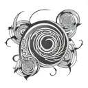 geometric spiral pattern tattoo design idea