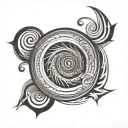 geometric spiral pattern tattoo design idea