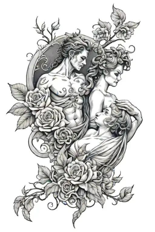 persephone and hades sleeve tattoo tattoo design idea