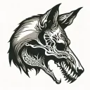 wolf skull tattoo design idea