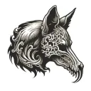 wolf skull tattoo design idea