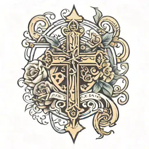 A tattoo that means faith, religion, family with a cross tattoo design idea