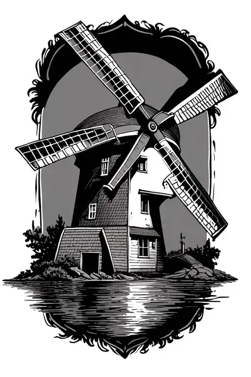 dutch Lino with windmil tattoo design idea