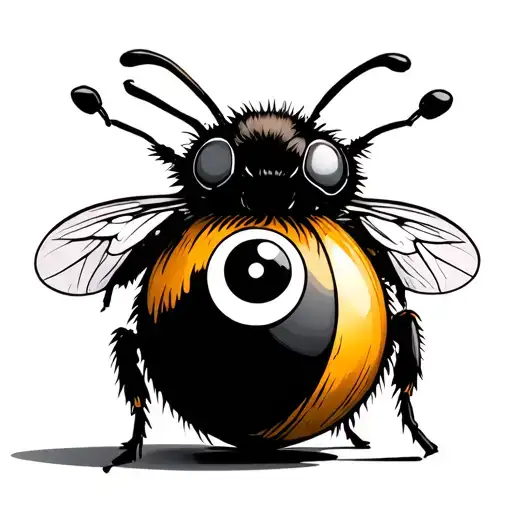 magic 8 ball painted to look like a cute bumble bee tattoo design idea