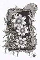 I push like a daisy through old sidewalk cracks tattoo design idea