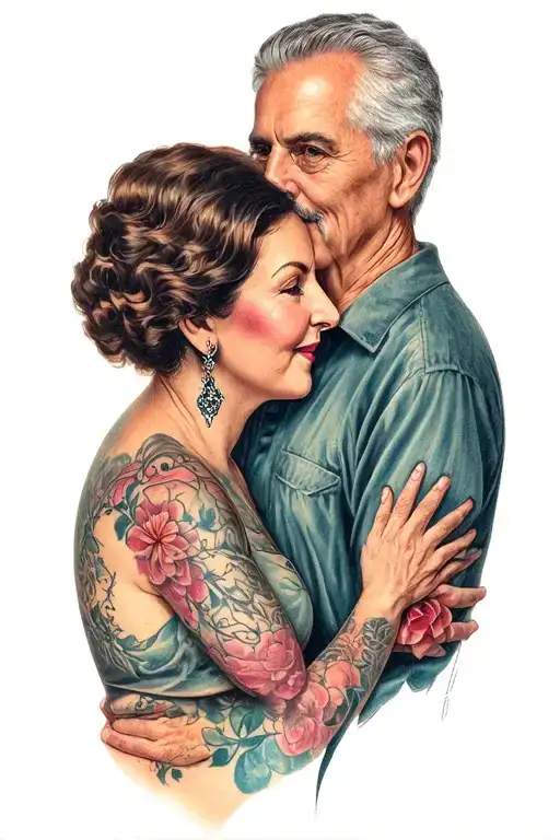 mom dad tattoo design idea