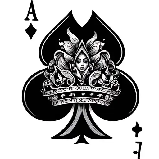 qos queen of spades tattoo design idea