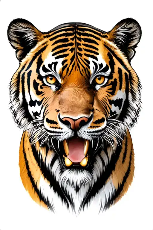 tiger head tattoo design idea