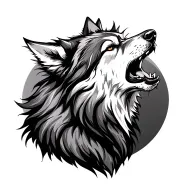 wolf howling tattoo design idea