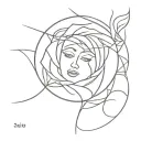 goddess kiss mark tattoo design idea