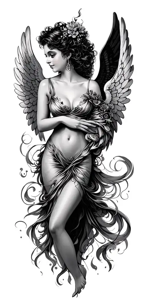 bimbo angels tattoo design idea