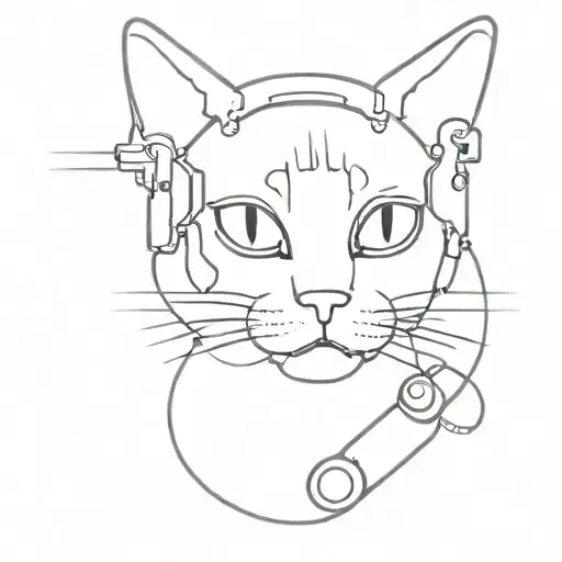 cat dj controller tattoo design idea