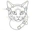 cat dj controller tattoo design idea