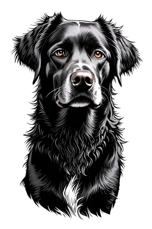 outdoor hunting scene with a retriever  tattoo design idea