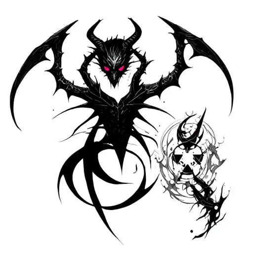 devilman crybaby cyber sigilsm tattoo design idea