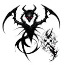 devilman crybaby cyber sigilsm tattoo design idea