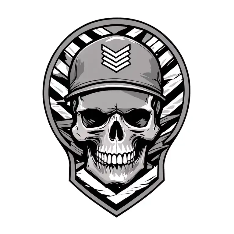 USMC Sergeant chevron skull tattoo design idea