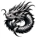 Polynesian dragon pattern tattoo design idea