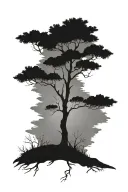 Tree with a Semicolon: Consider a tree where the trunk or branches subtly form a semicolon, representing life’s continua tattoo design idea